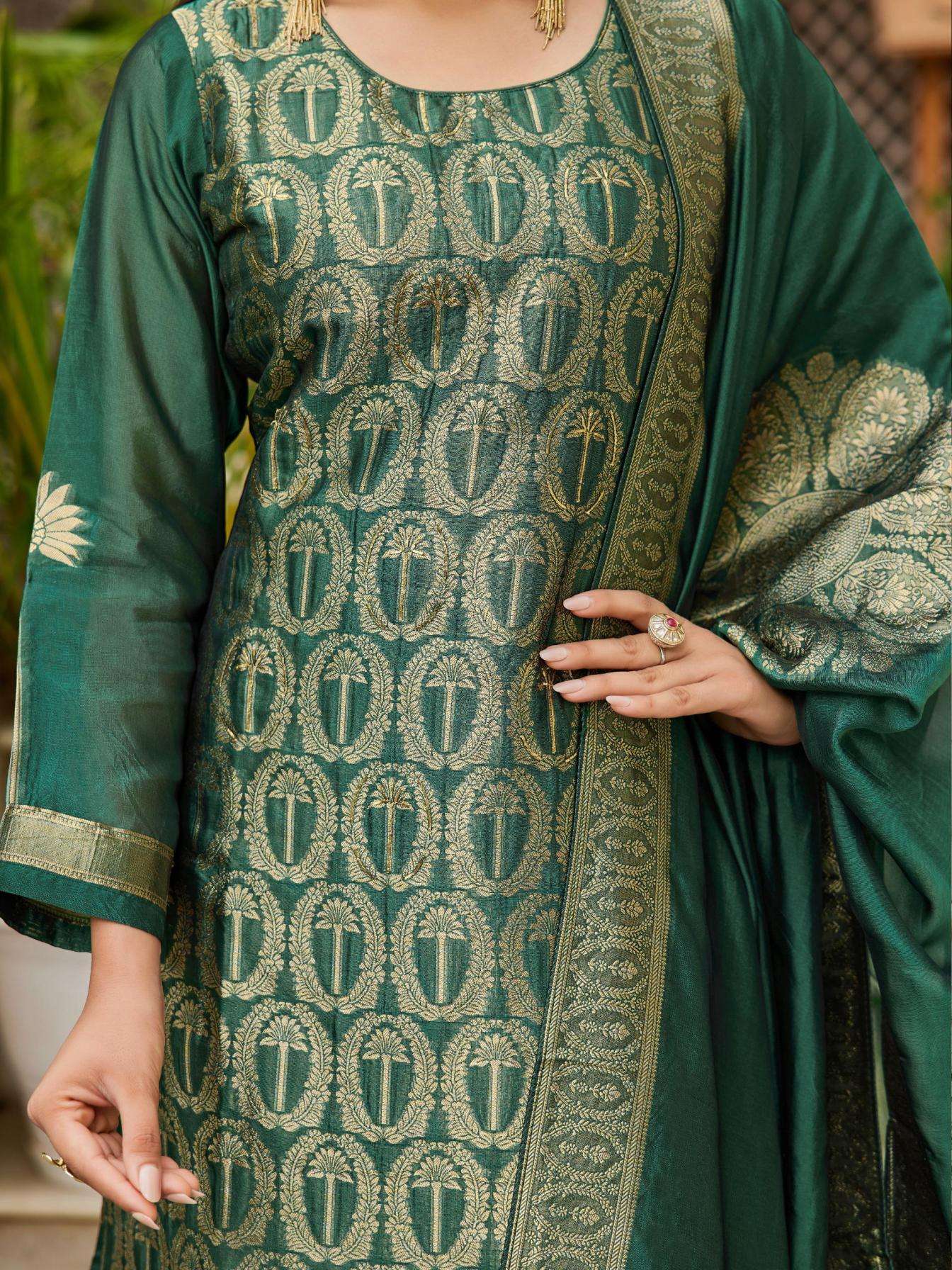 ibiza coral series series 16022 to 16025 hit design banglory silk jacquard suit in wholesale surat