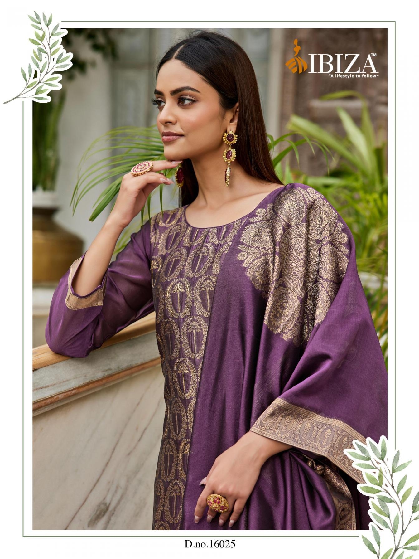 ibiza coral series series 16022 to 16025 hit design banglory silk jacquard suit in wholesale surat
