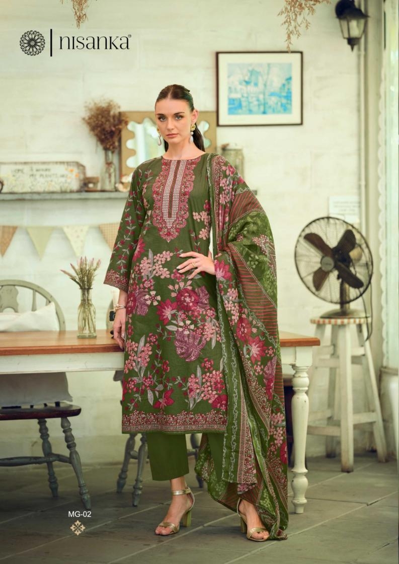 nisanka hermitage mughal series 01 to 06 lawn cotton pakistani daily wear salwar kameez in wholesale surat