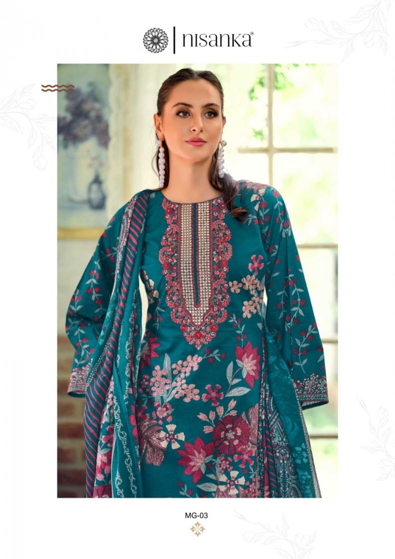 nisanka hermitage mughal series 01 to 06 lawn cotton pakistani daily wear salwar kameez in wholesale surat