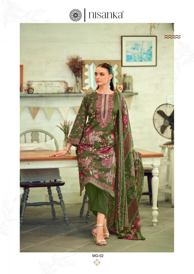 nisanka hermitage mughal series 01 to 06 lawn cotton pakistani daily wear salwar kameez in wholesale surat