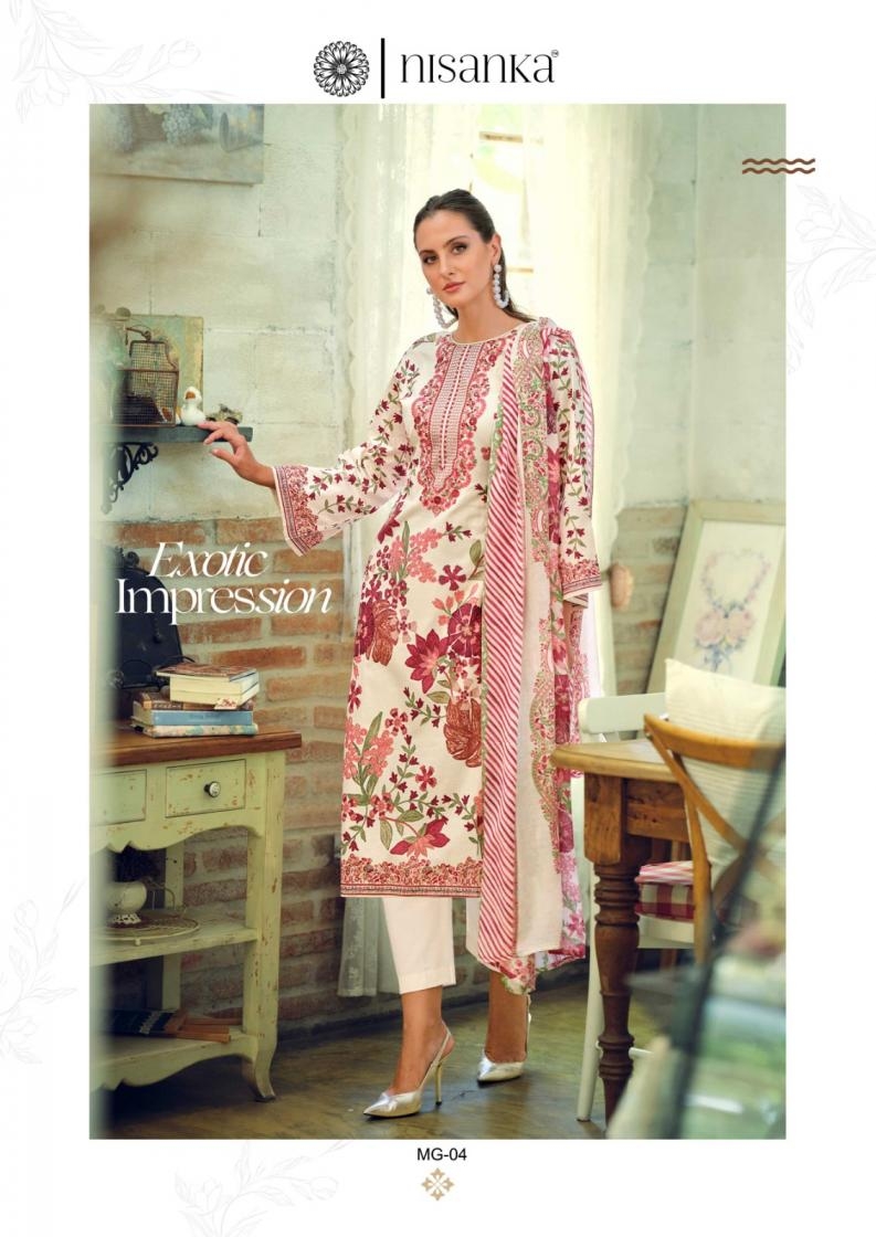 nisanka hermitage mughal series 01 to 06 lawn cotton pakistani daily wear salwar kameez in wholesale surat
