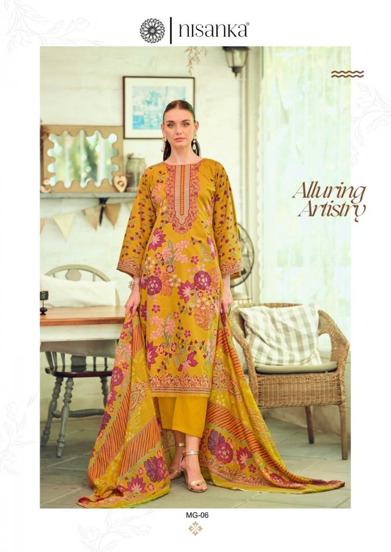 nisanka hermitage mughal series 01 to 06 lawn cotton pakistani daily wear salwar kameez in wholesale surat