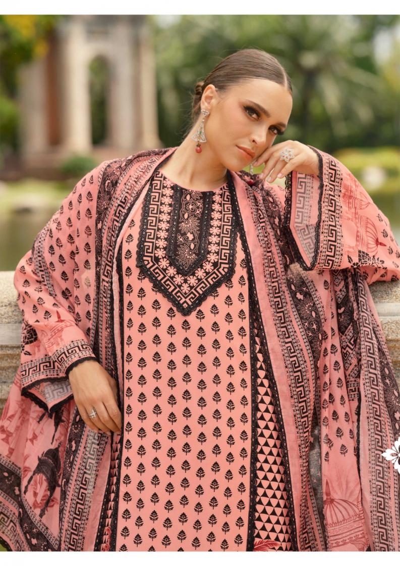 the hermitage cross stitch vol 2 series 01 to 06 readymade viscose lawn pakistani print plus size suit in wholesale surat