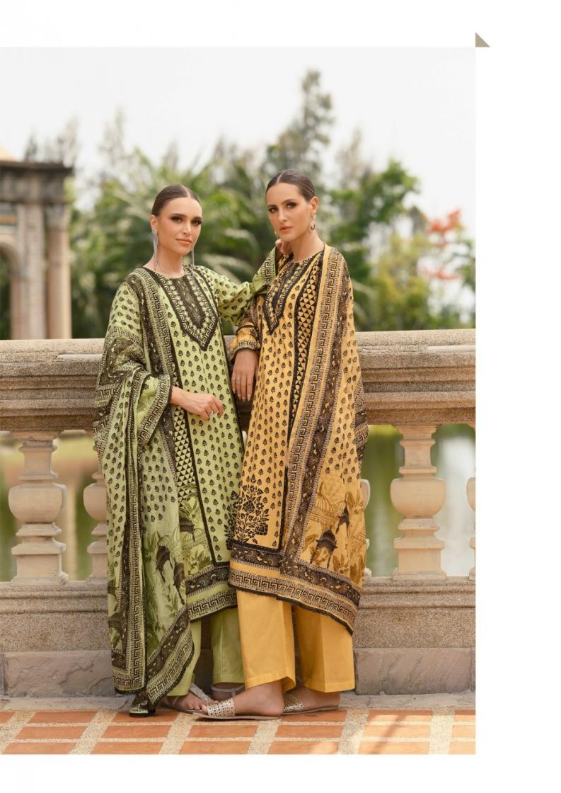 the hermitage cross stitch vol 2 series 01 to 06 readymade viscose lawn pakistani print plus size suit in wholesale surat