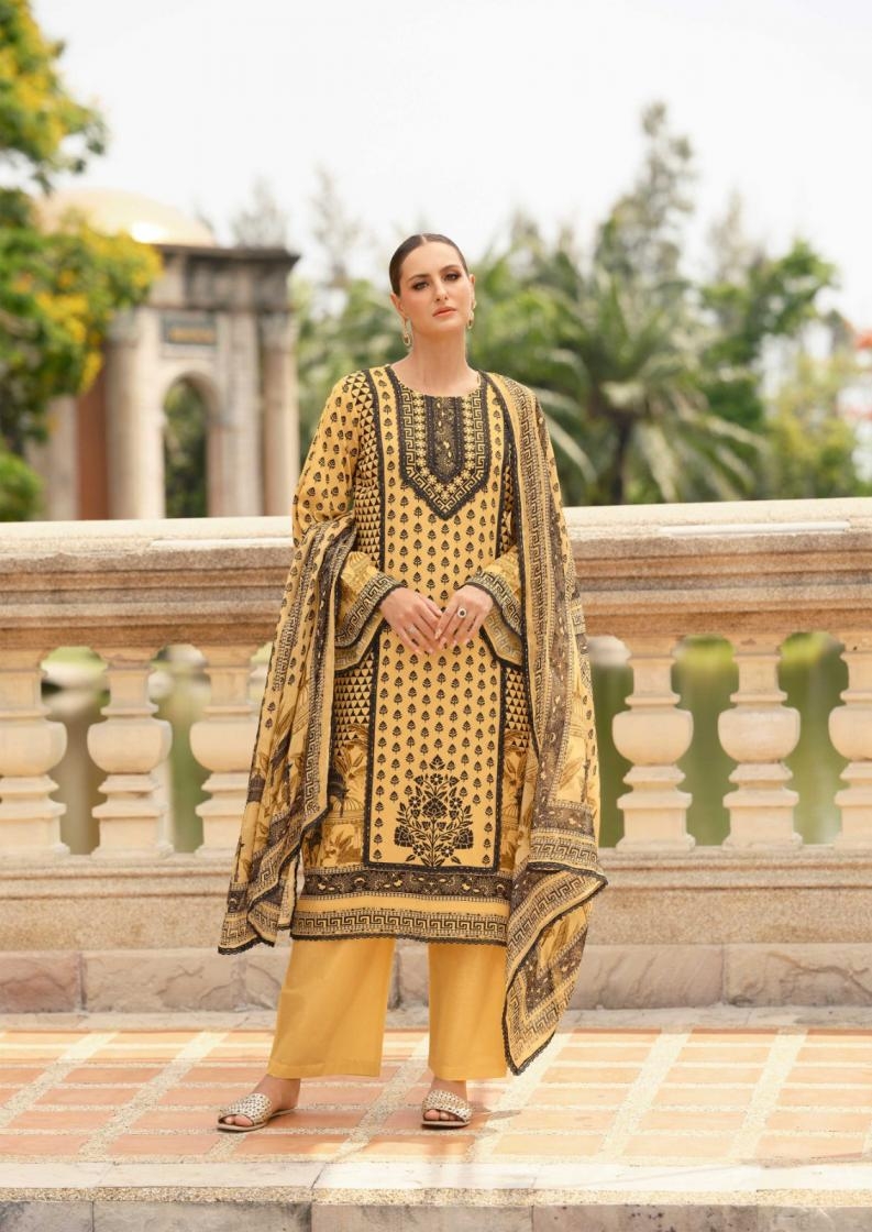 the hermitage cross stitch vol 2 series 01 to 06 readymade viscose lawn pakistani print plus size suit in wholesale surat