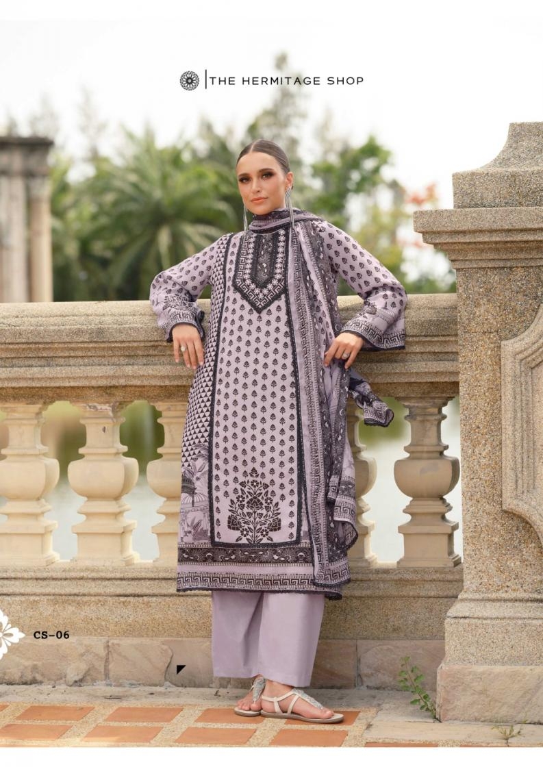 the hermitage cross stitch vol 2 series 01 to 06 readymade viscose lawn pakistani print plus size suit in wholesale surat