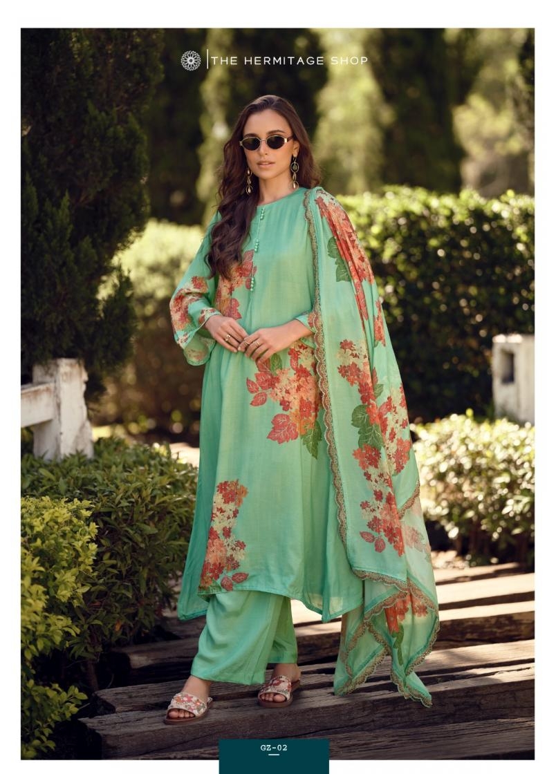 the hermitage gazab series 01 to 04 readymade viscose cotton silk pakistani big size suit in wholesale surat