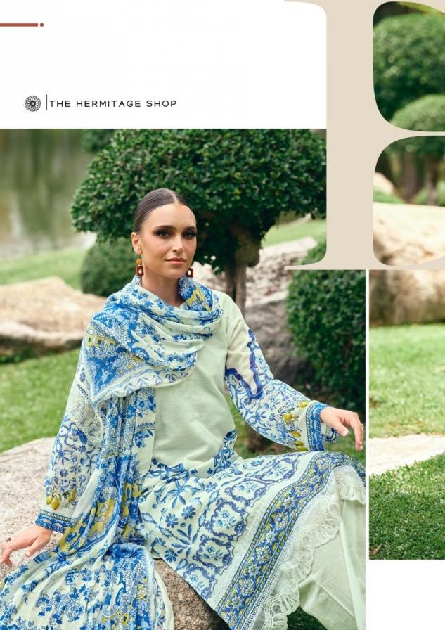 the hermitage the original lawn vol 2 series 01 to 04 viscose cotton readymade big size pakistani suit in wholesale surat