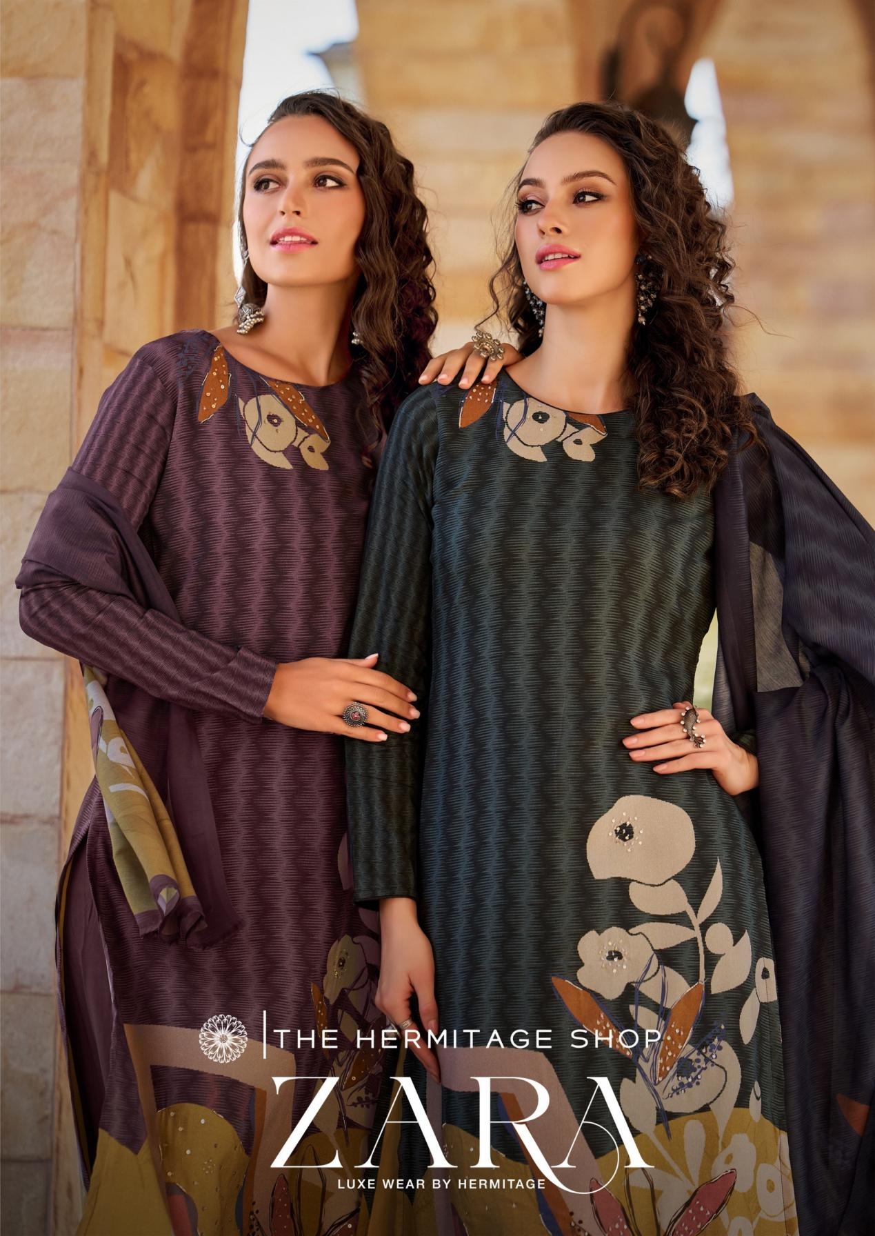 the hermitage zara series 801 to 804 jam satin readymade plus size unique suit in wholesale surat