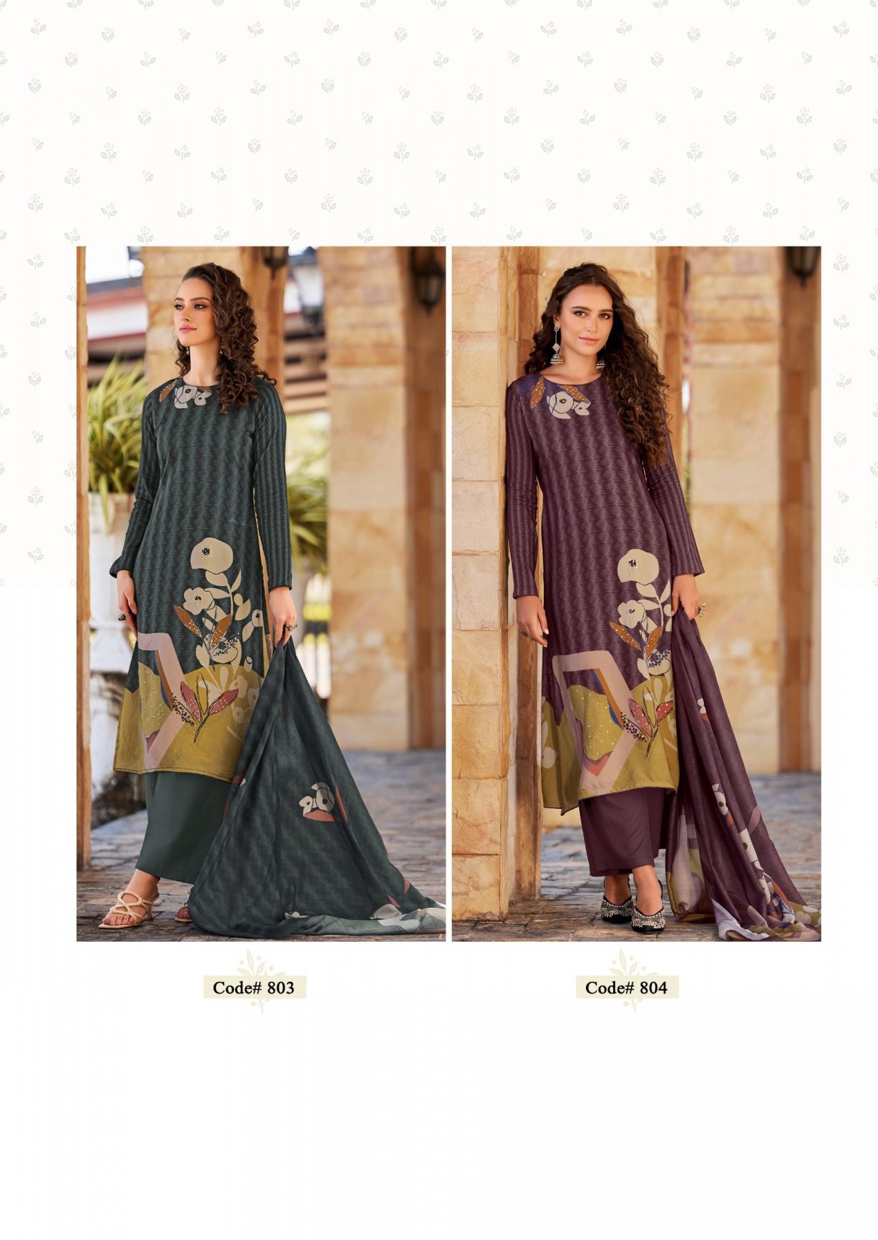 the hermitage zara series 801 to 804 jam satin readymade plus size unique suit in wholesale surat