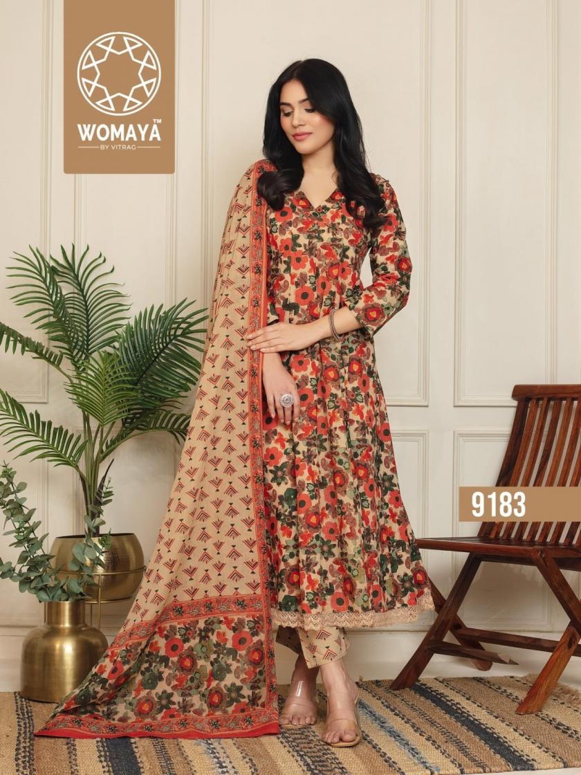womaya classy floral vol 4 series 9181 to 9184 cotton readymade big size suit in wholesale surat