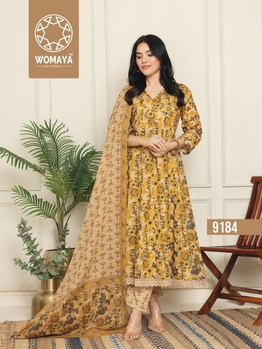 womaya classy floral vol 4 series 9181 to 9184 cotton readymade big size suit in wholesale surat