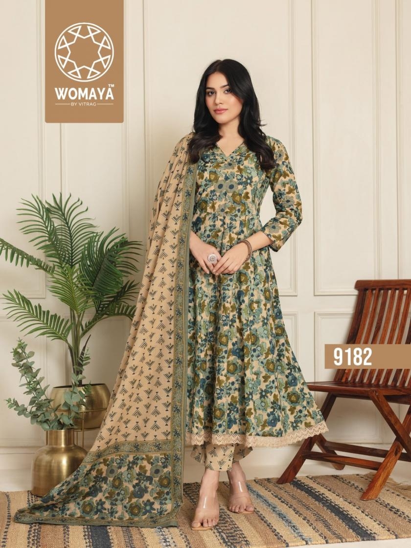 womaya classy floral vol 4 series 9181 to 9184 cotton readymade big size suit in wholesale surat