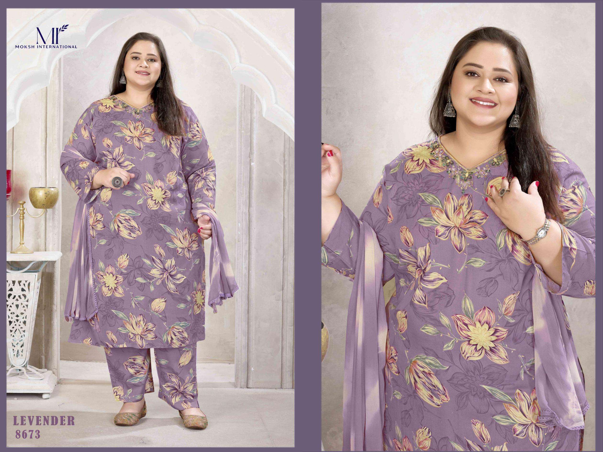 MOKSH PLUS SIZE GLORY VOL-3 series 8672 to 8674 suit in wholesale surat