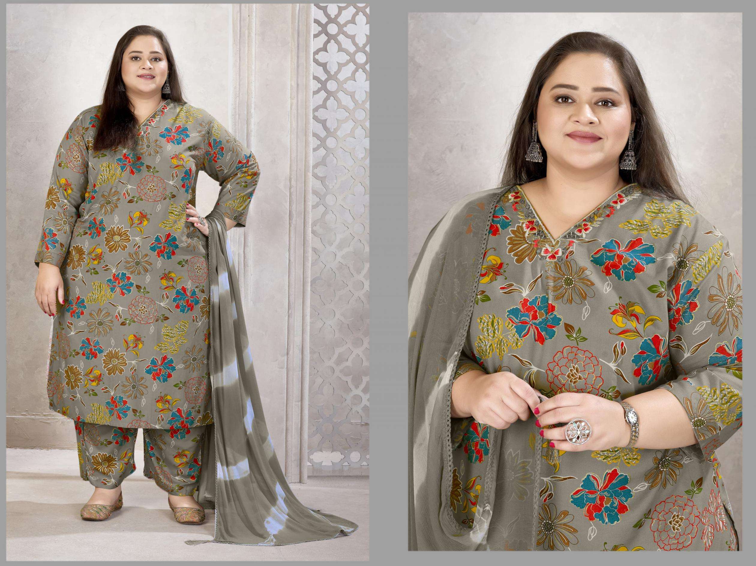 MOKSH PLUS SIZE GLORY VOL-2 series 8668 to 8671 rayon fabric salwar kameez in wholesale surat