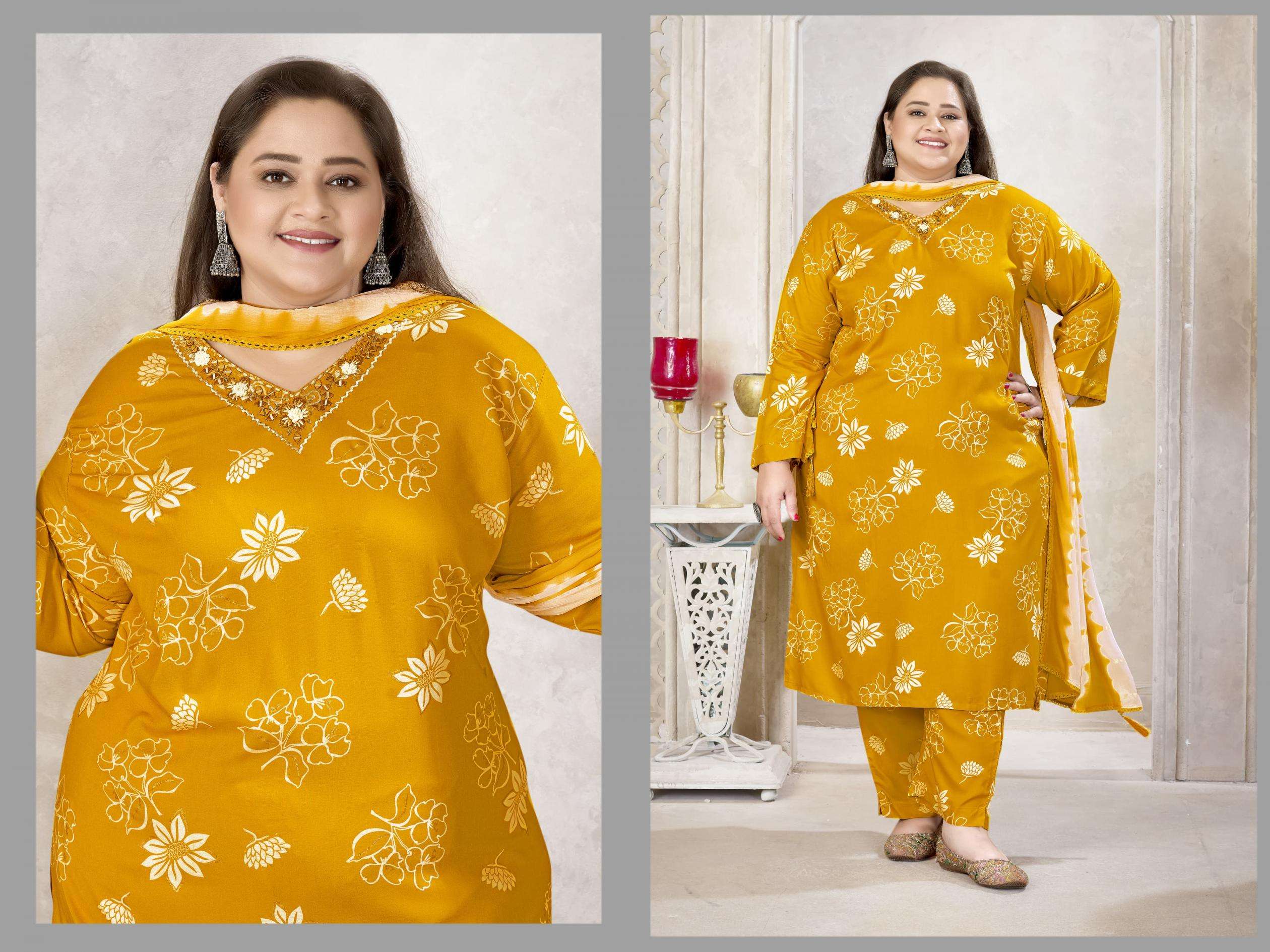 MOKSH PLUS SIZE GLORY VOL-2 series 8668 to 8671 rayon fabric salwar kameez in wholesale surat