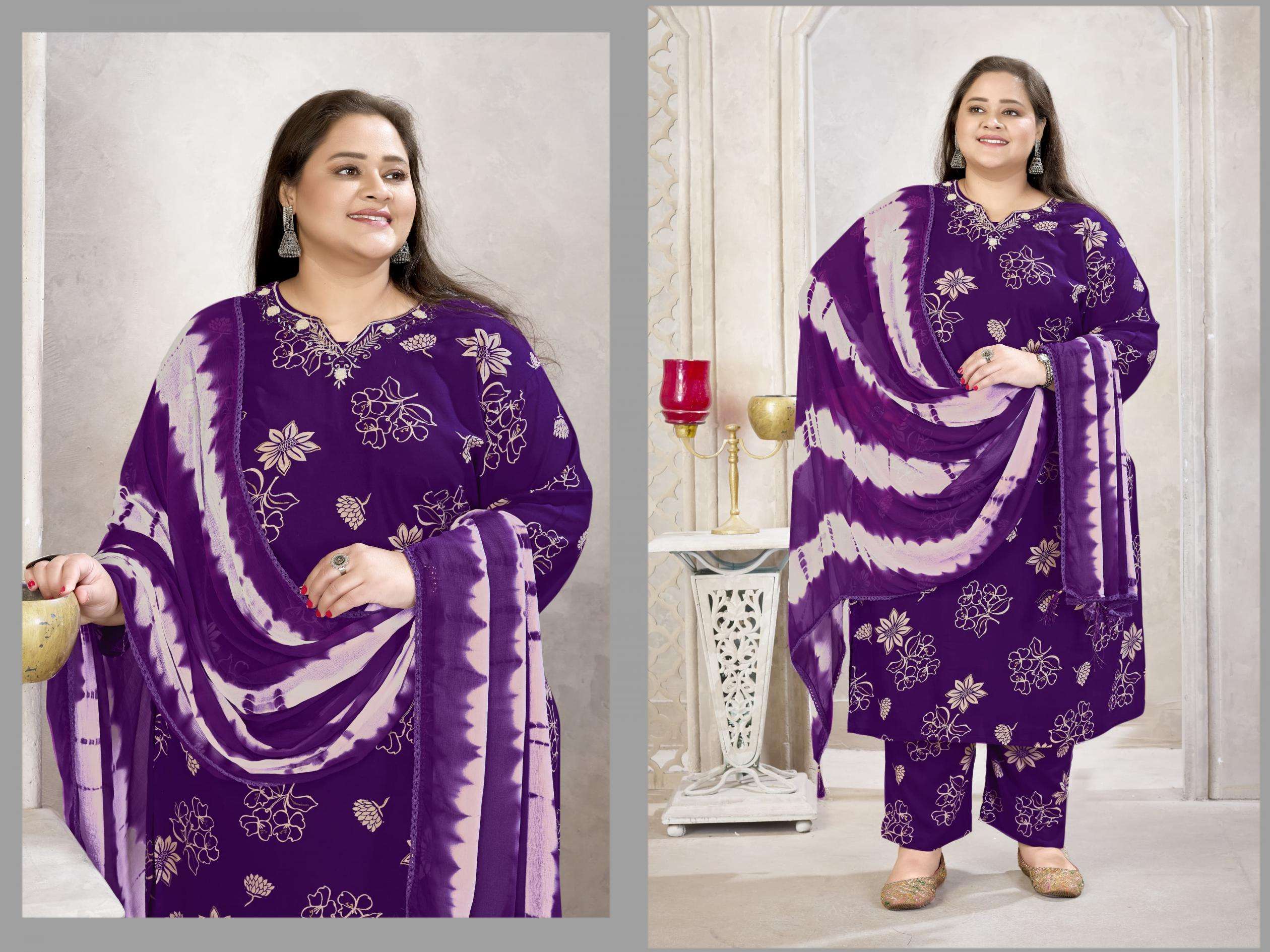 MOKSH PLUS SIZE GLORY VOL-2 series 8668 to 8671 rayon fabric salwar kameez in wholesale surat