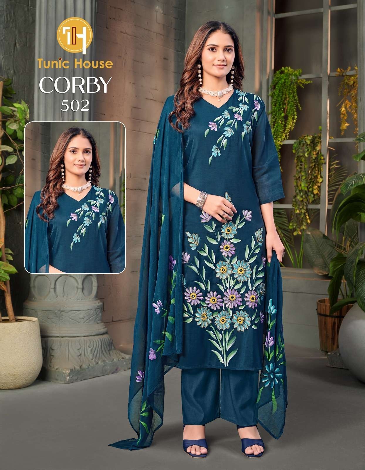 TUNIC HOUSE CORBY-502 BRUSH PRINTED FANCY COMBO COLLECTION IN WHOLESALE SURAT