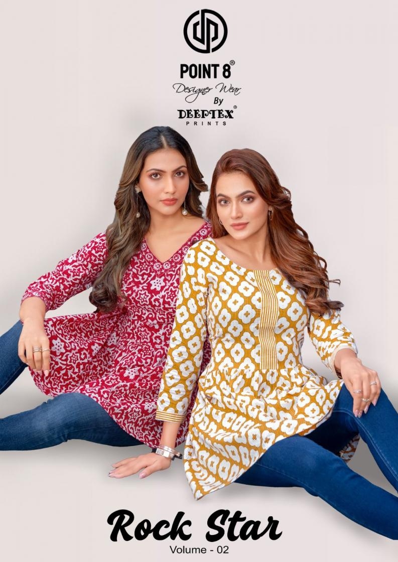 deeptex prints point 8 rockstar vol 2 series 2001 to 2010 full stitch big size cotton katha short tops in wholesale surat