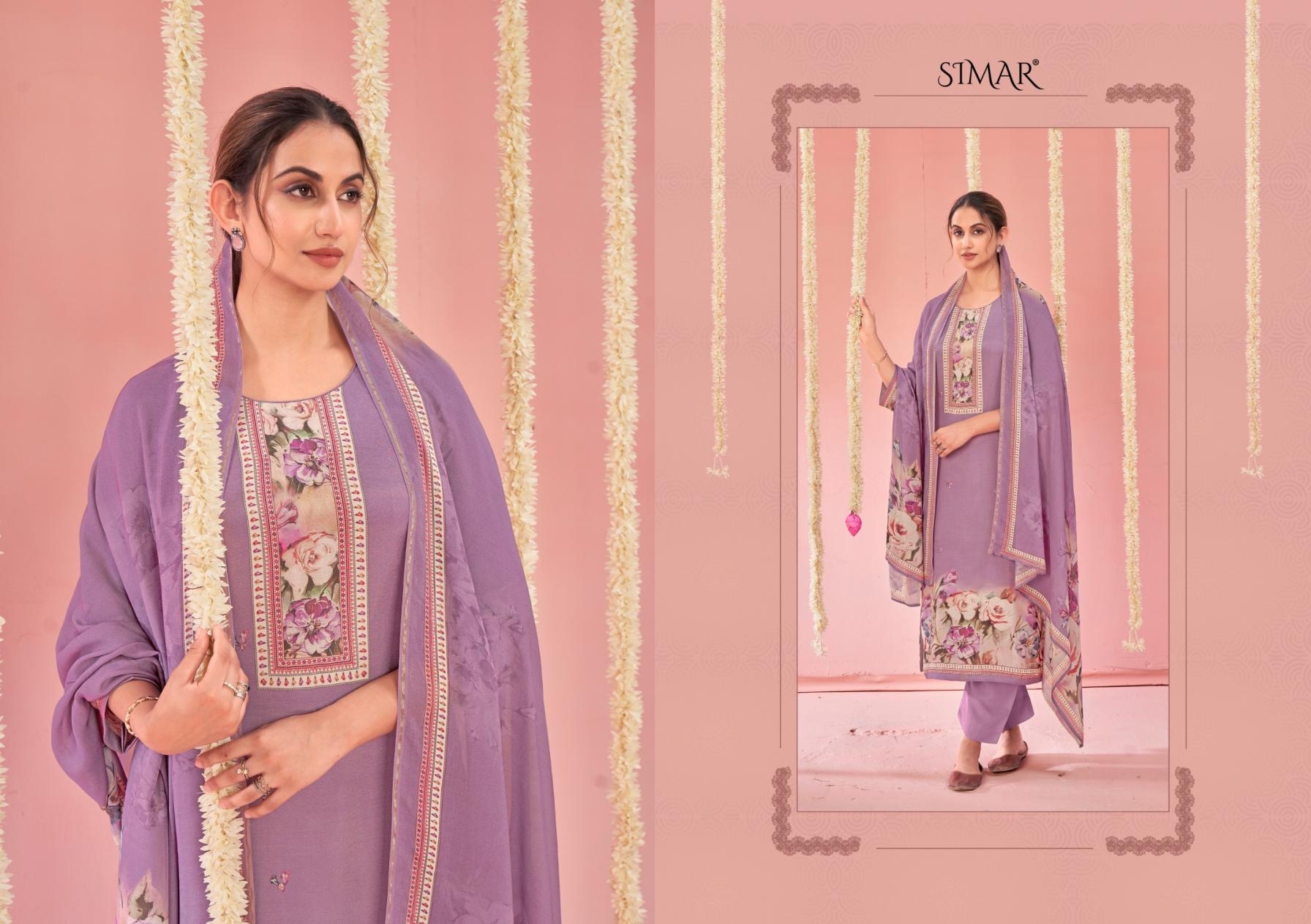 glossy simar noorani series 9074 A to 9074 D viscose muslin shop trendy salwar kameez in wholesale surat