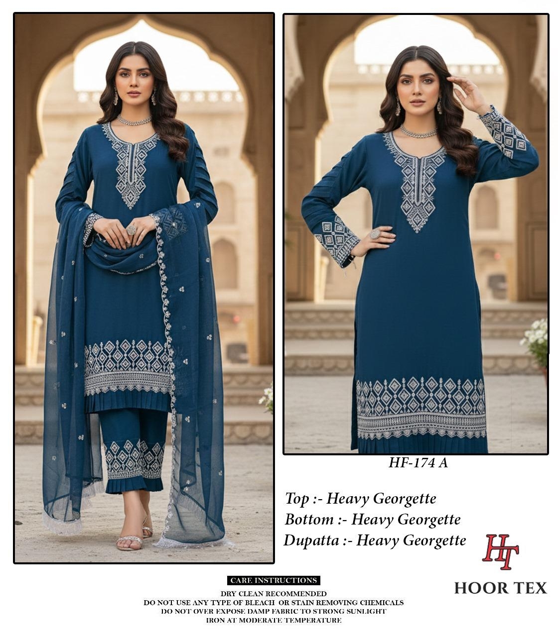 HOOR TEX HF-174 series A To D Hevy Georgette With Zarkan Work suit in wholesale surat