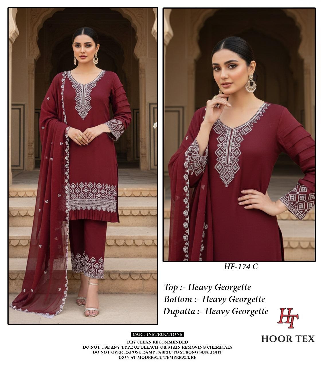 HOOR TEX HF-174 series A To D Hevy Georgette With Zarkan Work suit in wholesale surat