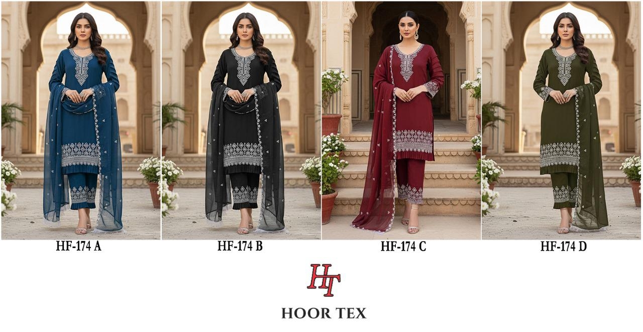 HOOR TEX HF-174 series A To D Hevy Georgette With Zarkan Work suit in wholesale surat