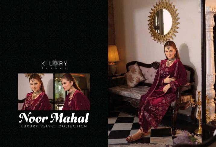 kilory trends noor mahal series 1001 to 1006 readymade stylish velvet big size suitin wholesale surat