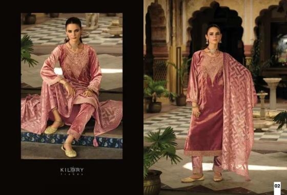 kilory trends rukhsat series 01 to 04 readymade big size velvet winter suit in wholesale surat