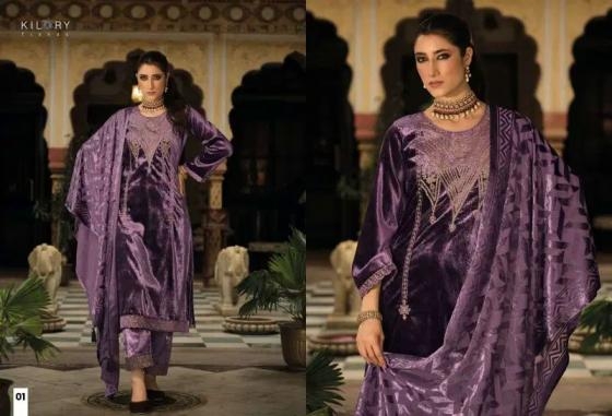 kilory trends rukhsat series 01 to 04 readymade big size velvet winter suit in wholesale surat