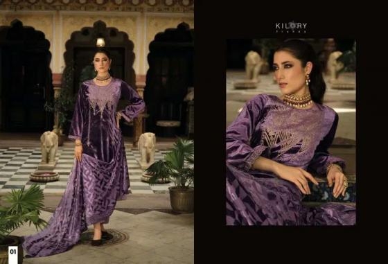 kilory trends rukhsat series 01 to 04 readymade big size velvet winter suit in wholesale surat