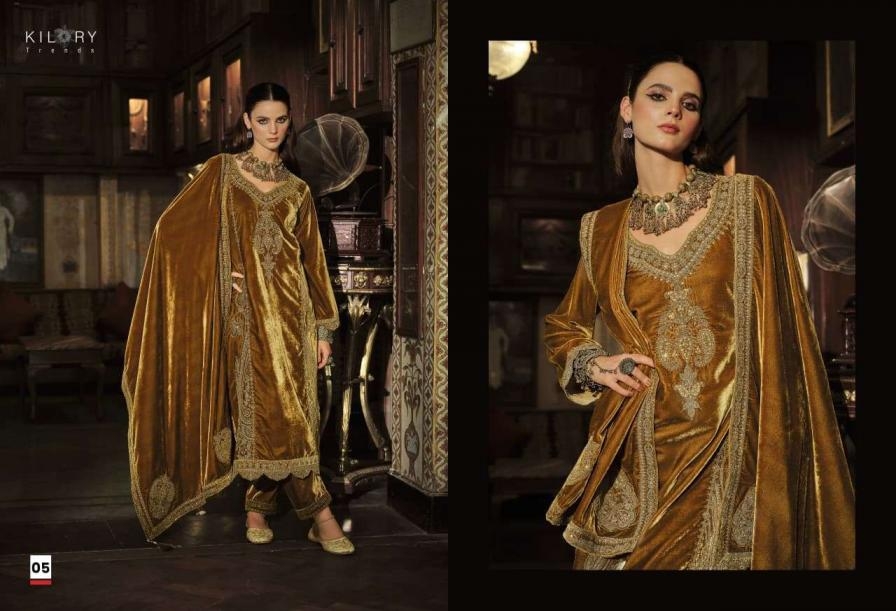 kilory trends surmayi series 01 to 06 velvet designer full stitch plus size suit in wholesale surat