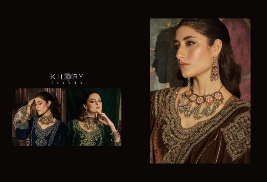 kilory trends surmayi series 01 to 06 velvet designer full stitch plus size suit in wholesale surat