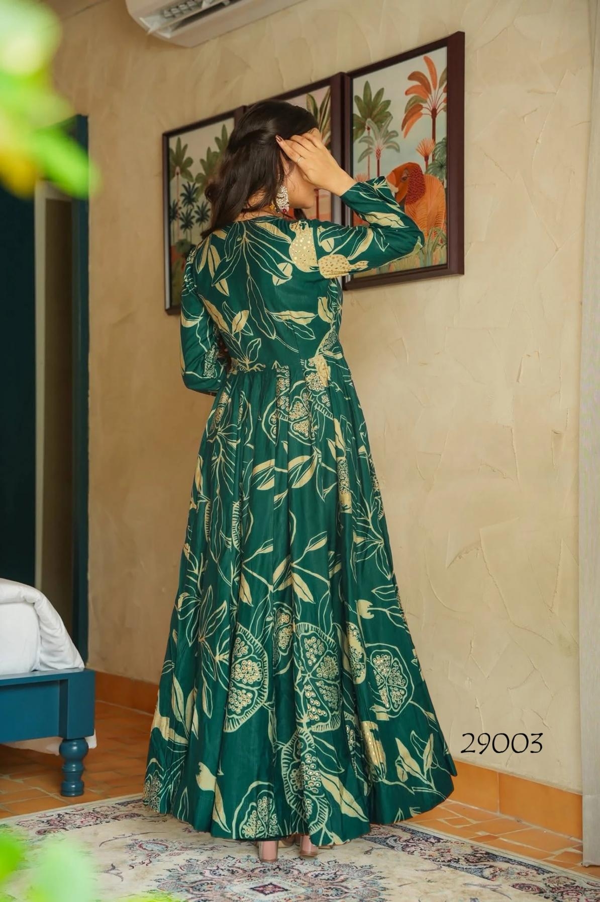 lucaya vol 29 series 29001 to 29005 georgette anarkali style full stitch plus size ethnic gown with dupatta in wholesale surat