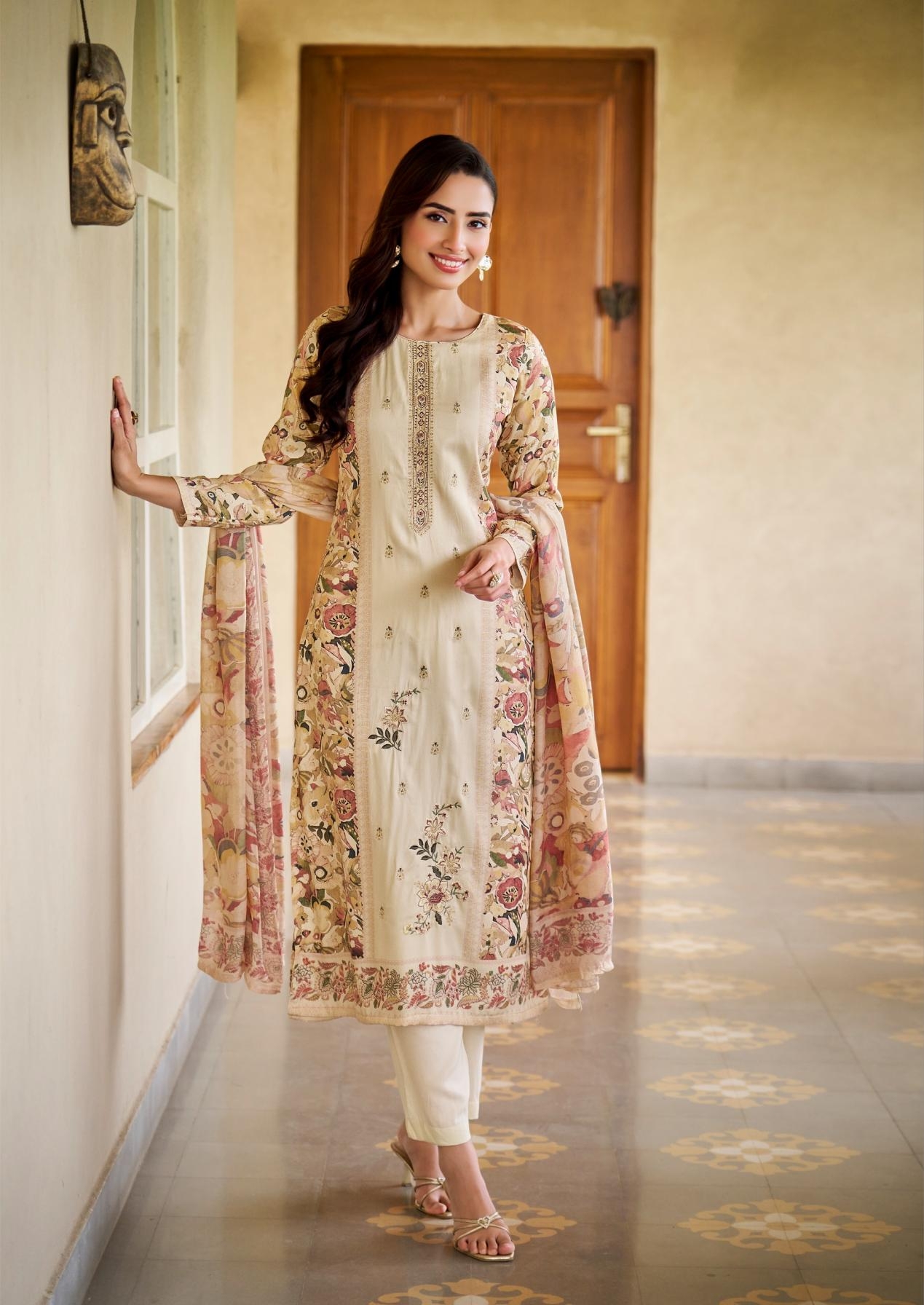 the hermitage aaranya series 01 to 06 cotton satin full stitch big size pakistani suits in wholesale surat