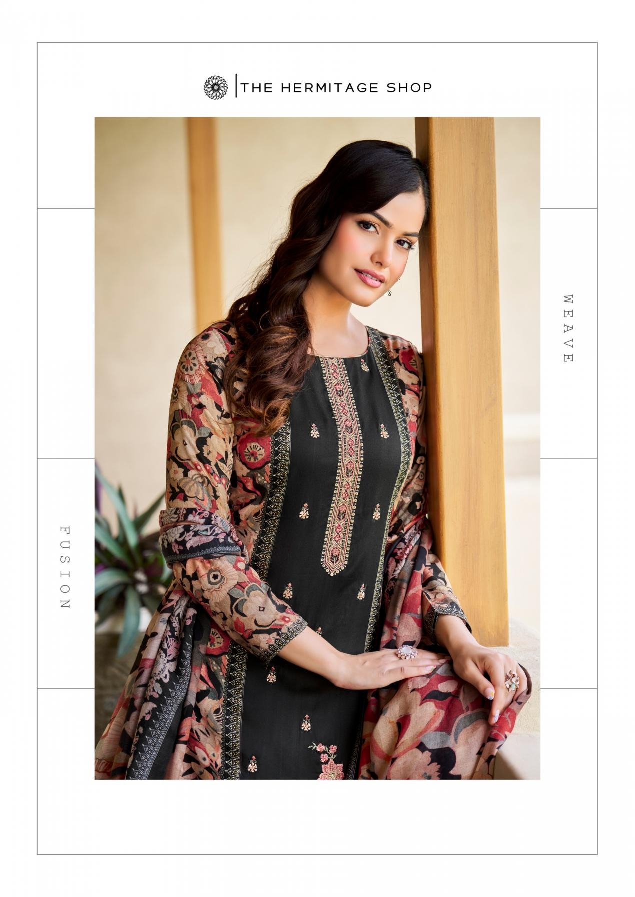 the hermitage aaranya series 01 to 06 cotton satin full stitch big size pakistani suits in wholesale surat