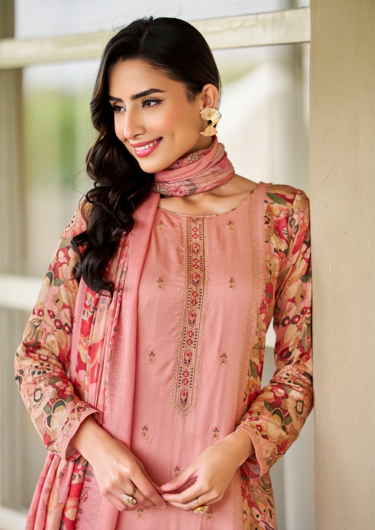 the hermitage aaranya series 01 to 06 cotton satin full stitch big size pakistani suits in wholesale surat