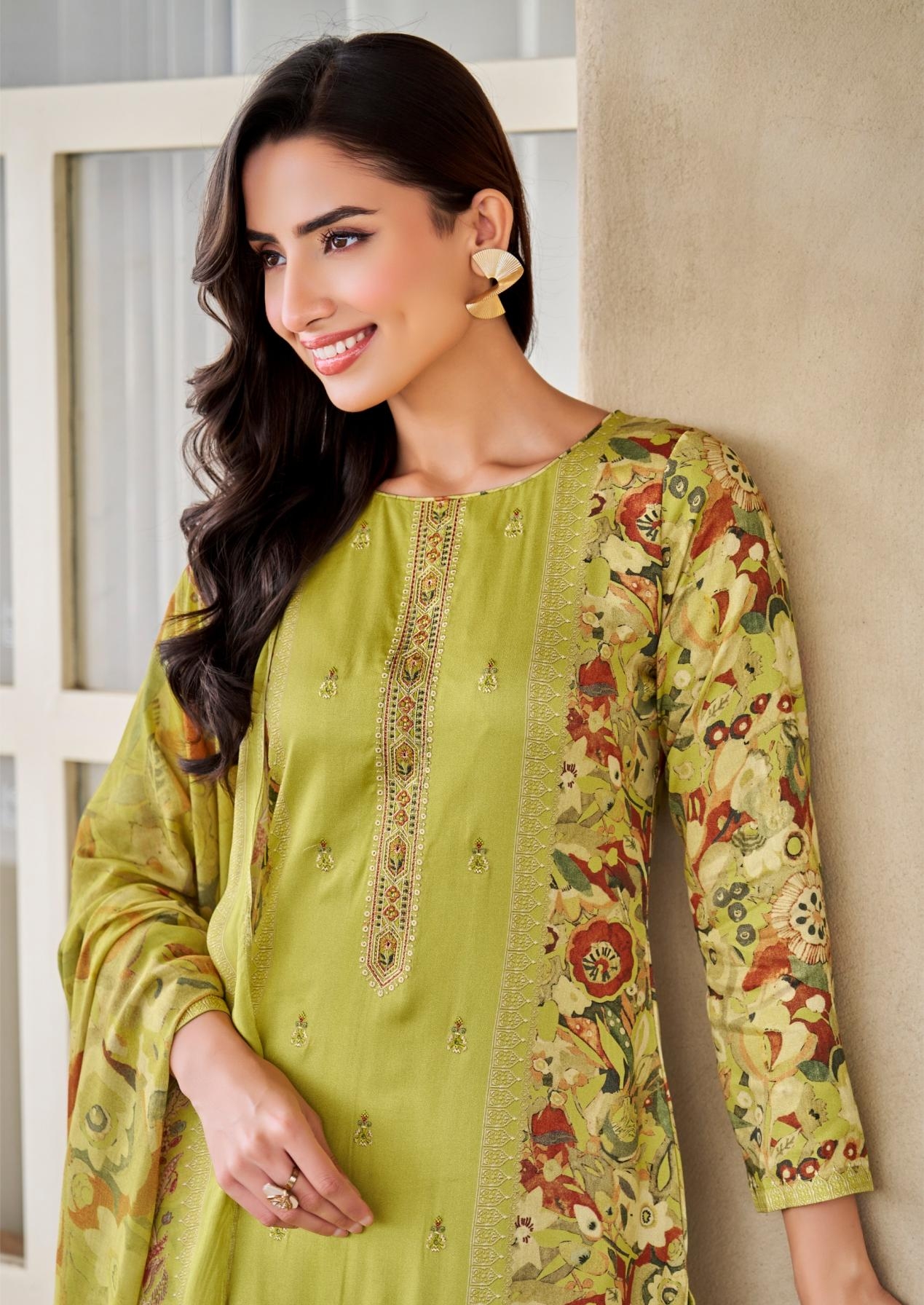 the hermitage aaranya series 01 to 06 cotton satin full stitch big size pakistani suits in wholesale surat
