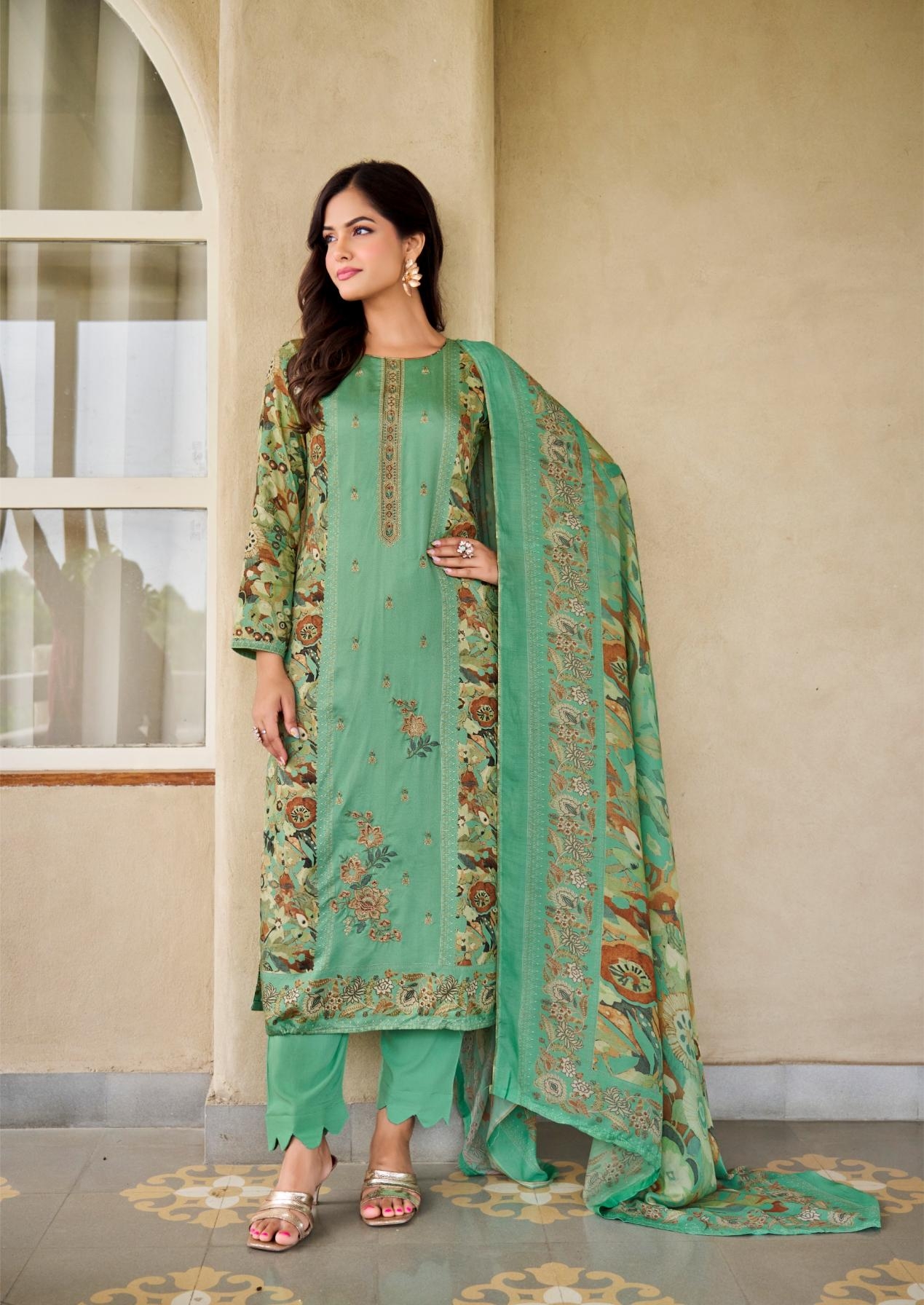 the hermitage aaranya series 01 to 06 pretty cotton satin pakistani salwar kameez in wholesale surat