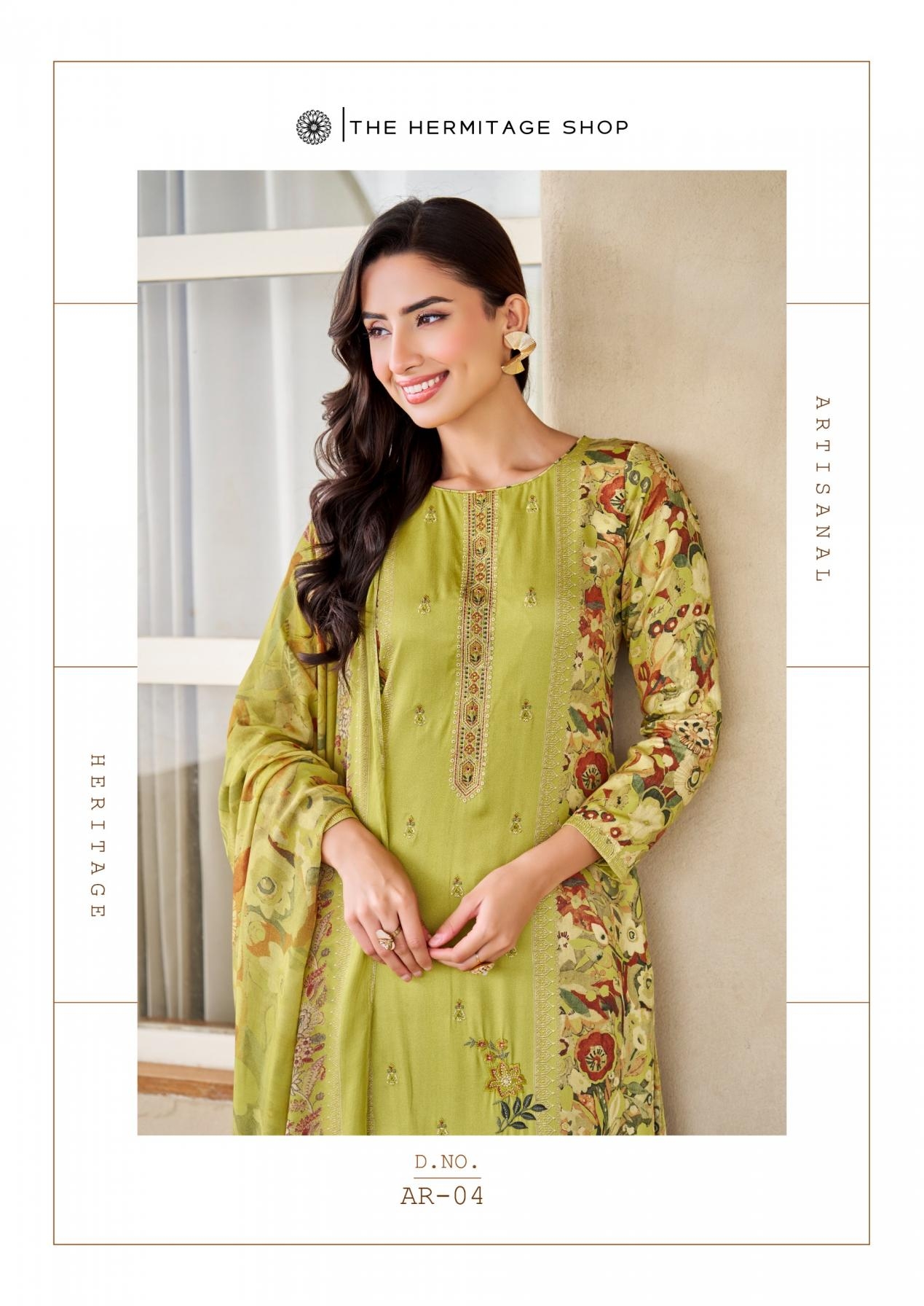 the hermitage aaranya series 01 to 06 pretty cotton satin pakistani salwar kameez in wholesale surat