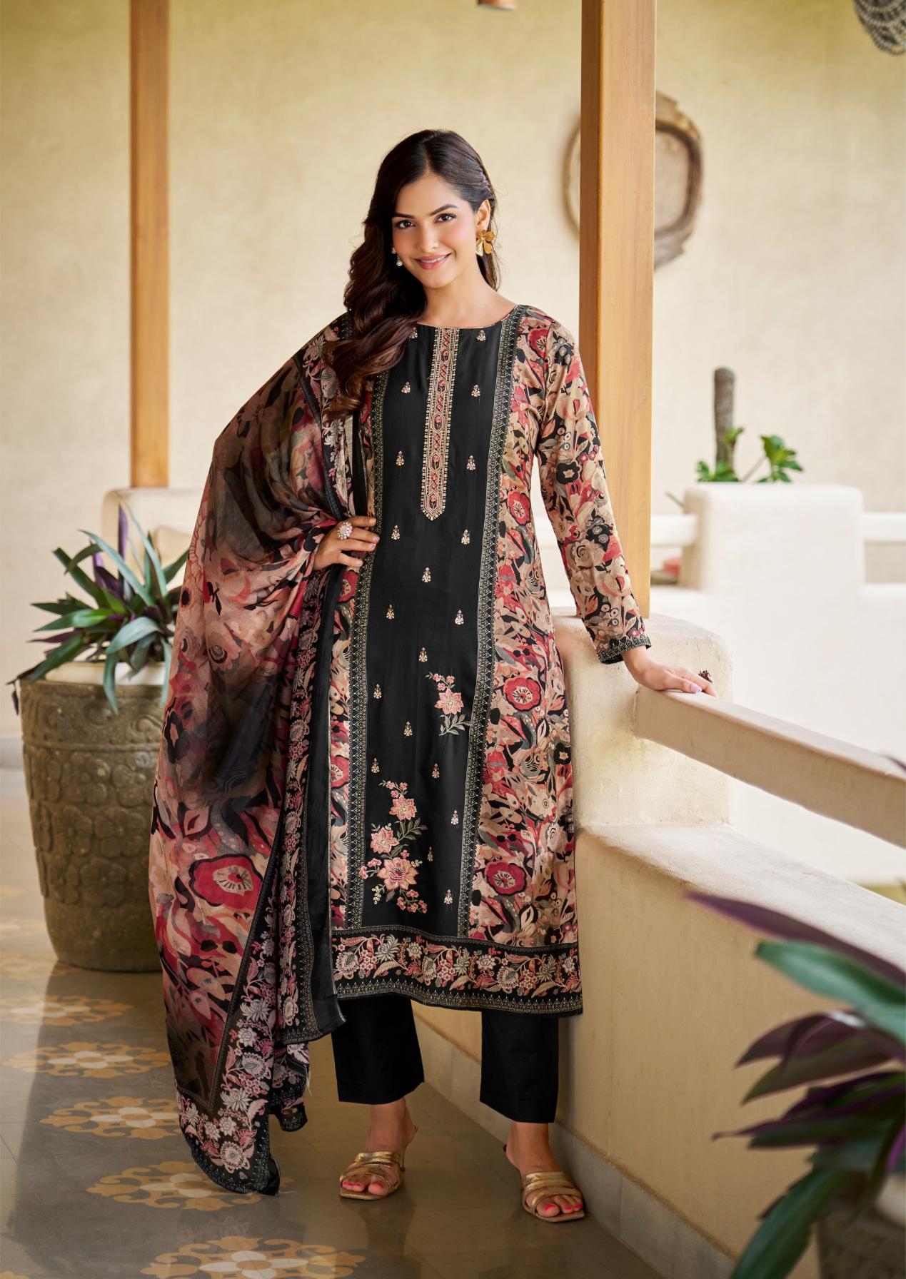 the hermitage aaranya series 01 to 06 pretty cotton satin pakistani salwar kameez in wholesale surat