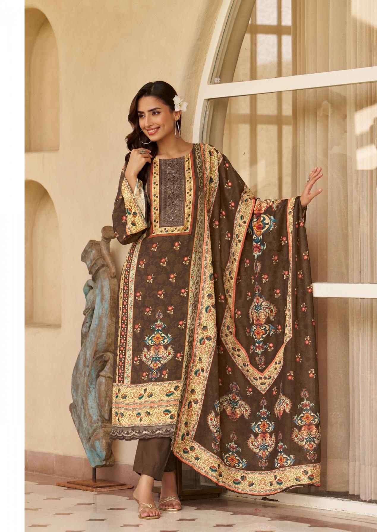 the hermitage bagh vol 5 series 2001 to 2006 viscose lawn full stitch pakistani big size suit in wholesale surat