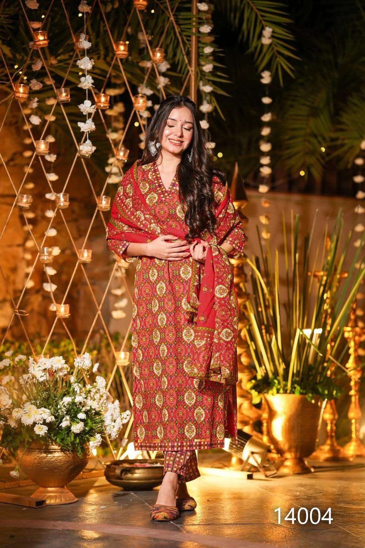 clora vol 14 series 14001 to 14007 readymade muslin luxurious plus size kurti plazzo with dupatta in wholesale surat