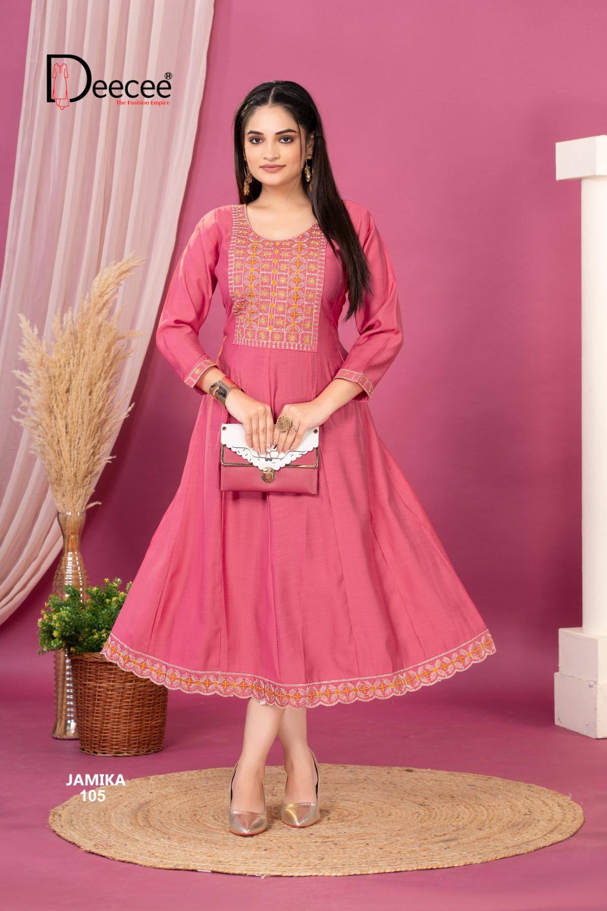 deecee jamika series 101 to 106 Imported slub readymade stylish big size long kurti in wholesale surat