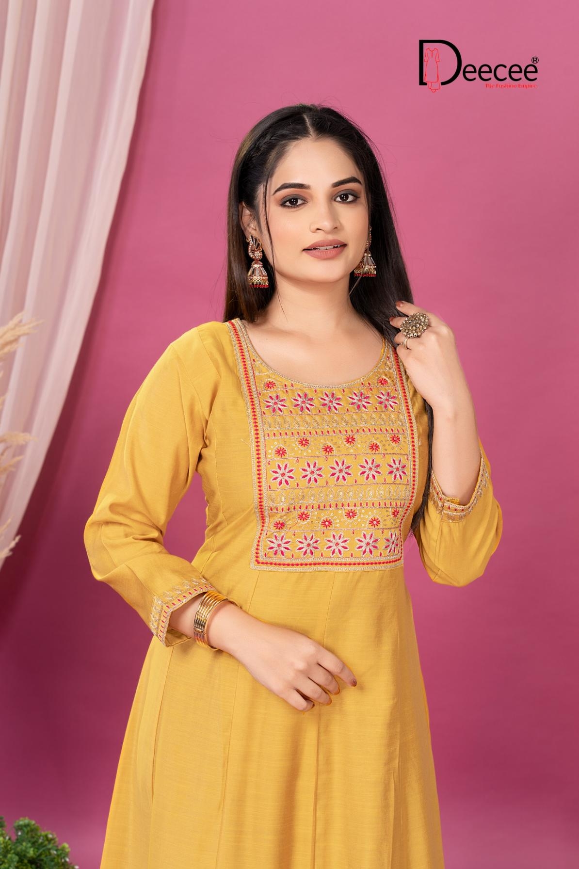 deecee jamika series 101 to 106 Imported slub readymade stylish big size long kurti in wholesale surat
