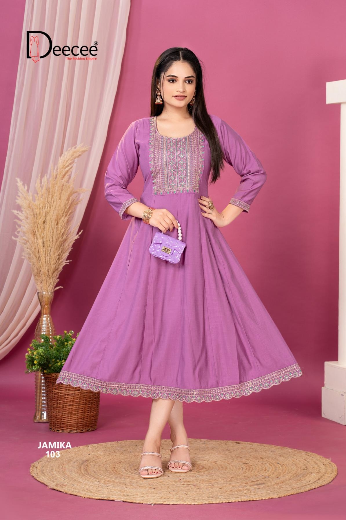 deecee jamika series 101 to 106 Imported slub readymade stylish big size long kurti in wholesale surat