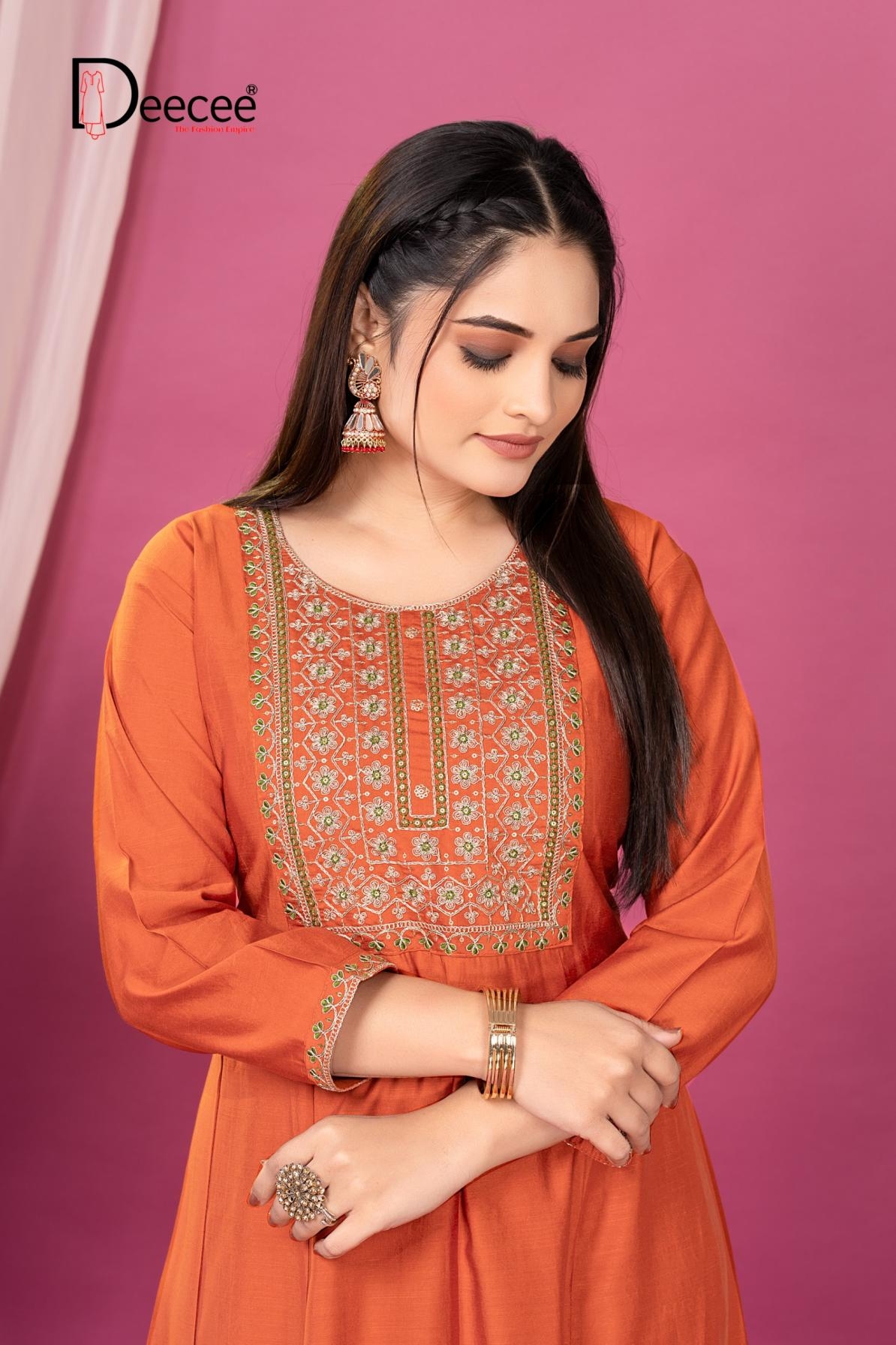 deecee jamika series 101 to 106 Imported slub readymade stylish big size long kurti in wholesale surat