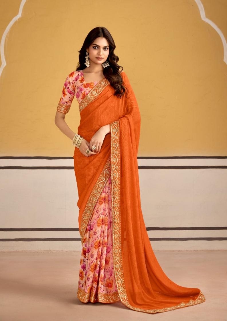 stavan titan series 1001 to 1010 georgette embroidery work gorgeous look saree in wholesale surat