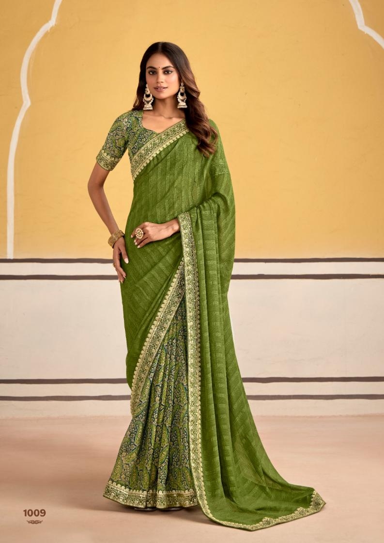 stavan titan series 1001 to 1010 georgette embroidery work gorgeous look saree in wholesale surat